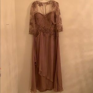 Dusty rose colored dress with beading